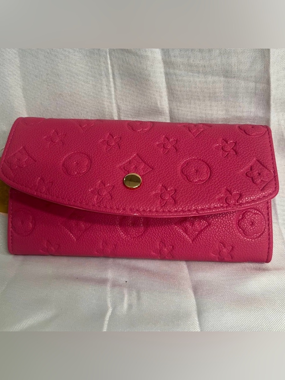 Pink Embossed Leather Women's Clutch
